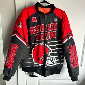 Vintage Style Cleveland Browns Puffer Bomber Small